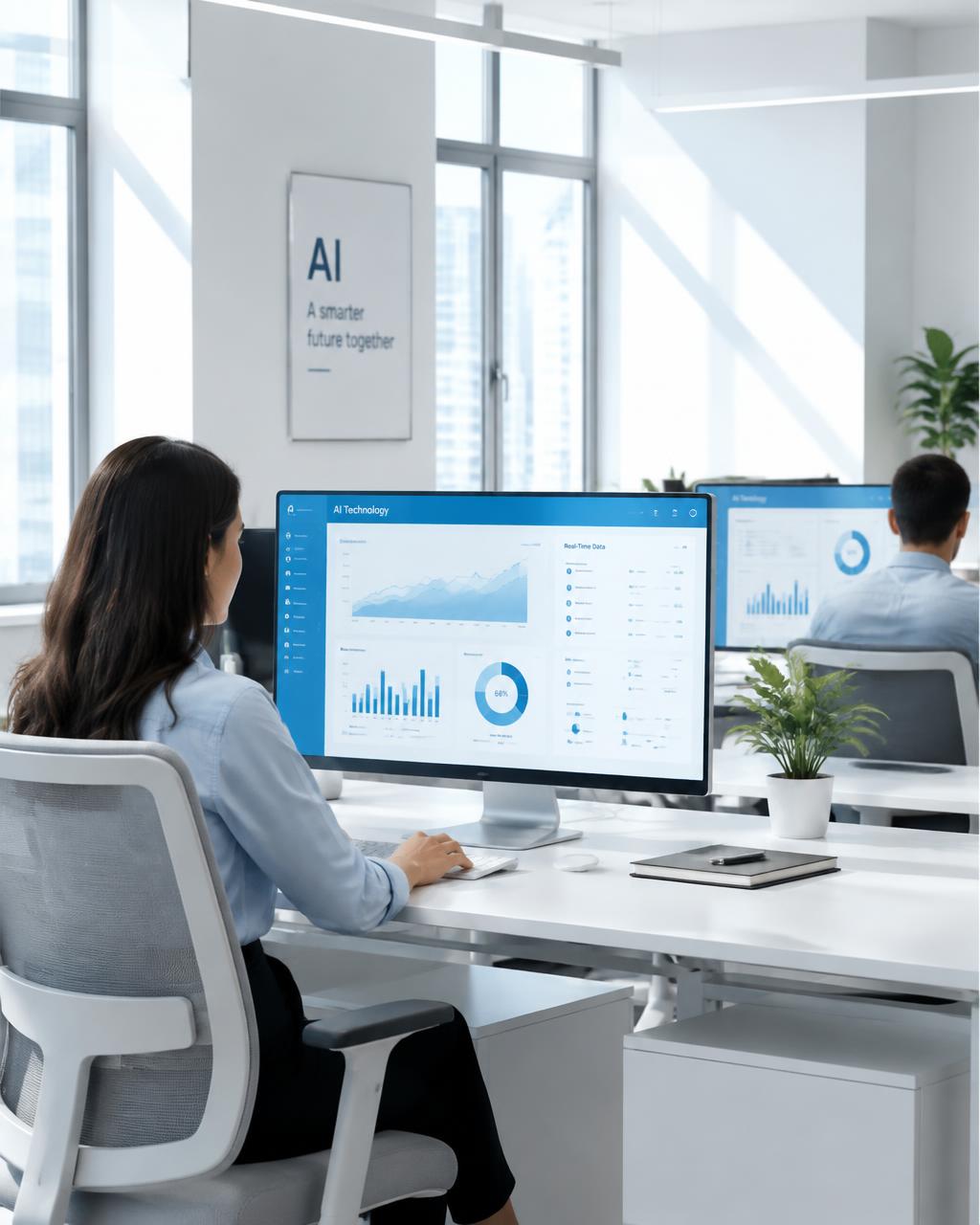 Light, modern AI and analytics workspace