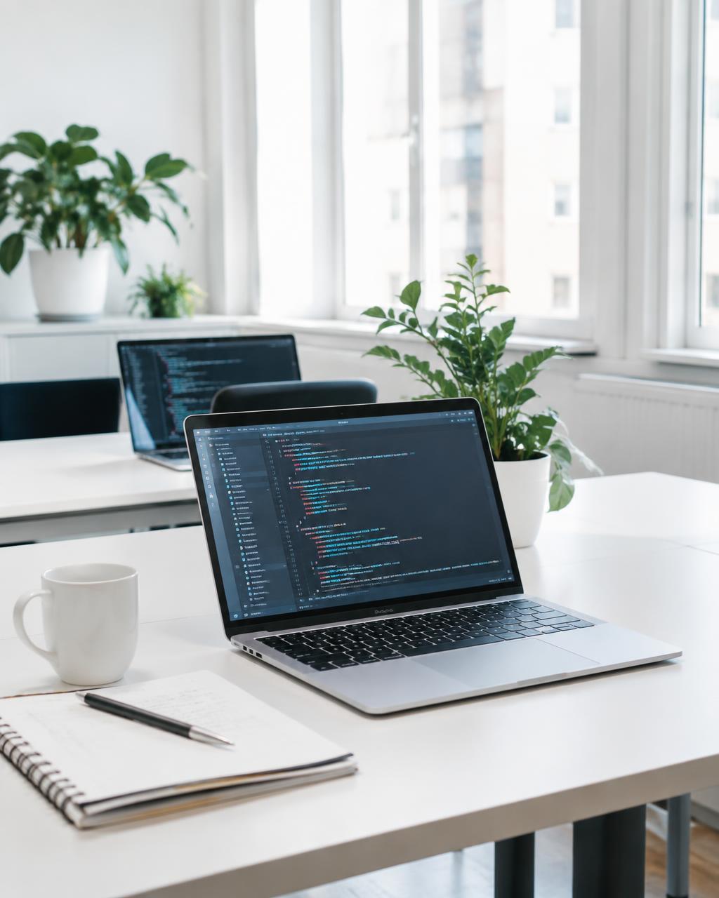 Clean modern software development workspace